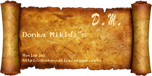 Donka Miklós névjegykártya